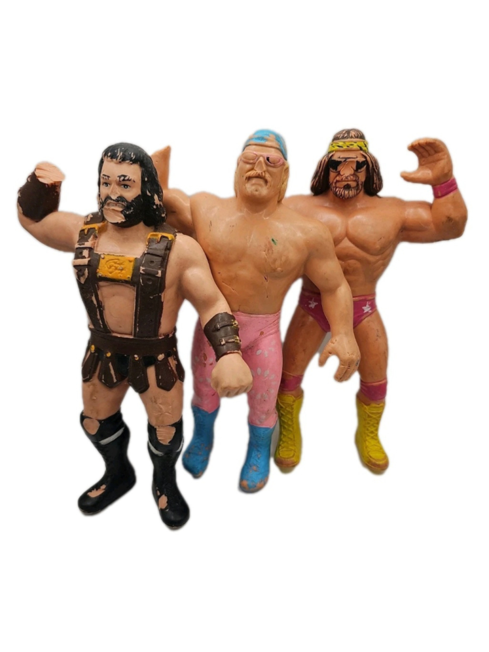 Lot Of 3 1986 1987 WWF LJN Figures Randy Savage Jesse Ventura Hercules Hernandez